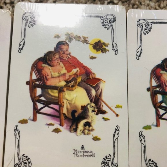 3 New/Sealed TRUMP Playing Cards Winter Fall Norman Rockwell - Picture 6 of 6